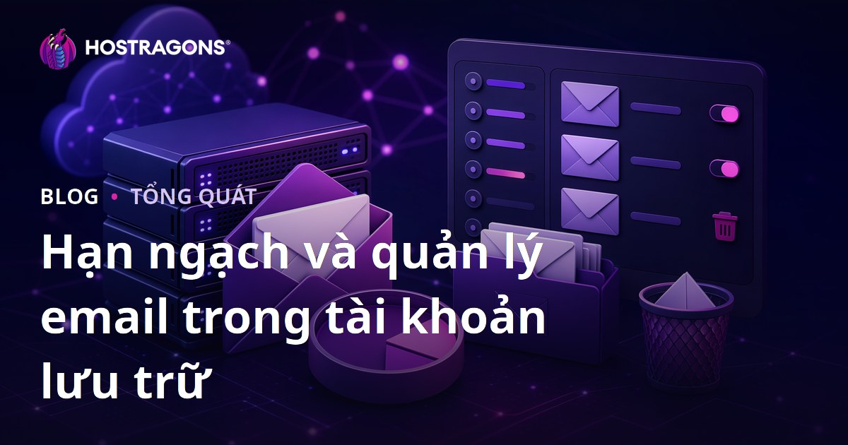 Hạn ngạch và quản lý email trong tài khoản lưu trữ