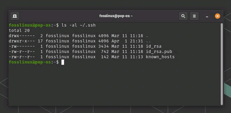 linux ssh key kaldırma örnek ekran görüntüsü